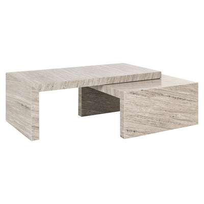 Richmond Interiors 2er Set Marmor-Couchtisch Novaz | Sand