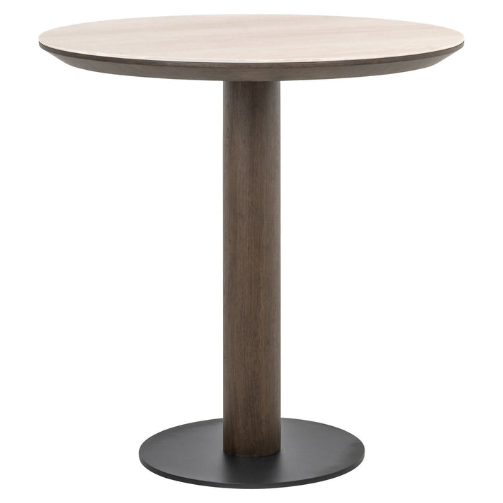 Richmond Interiors Runder Travertin Bistrotisch Ritz Braun | Ø 75 cm