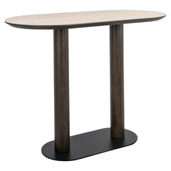 Richmond Interiors Table De Bar Ovale En Travertin Ritz | Marron