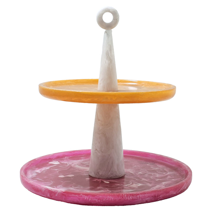 Richmond Interiors zweistufige Etagere Posy | Pink-Orange