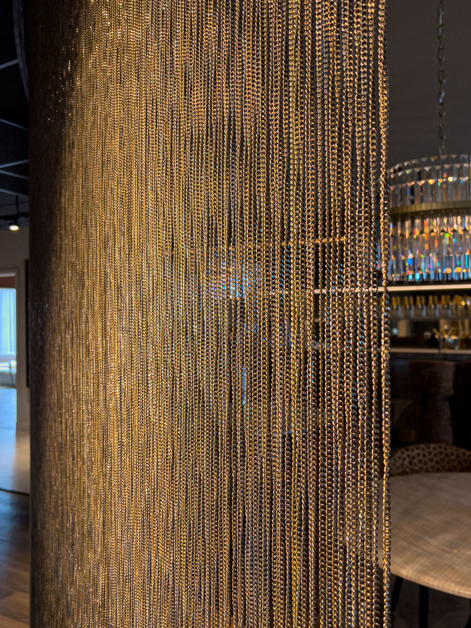 Richmond Interiors Deko-Objekt Curtain Vorhang aus Ketten Gold | H 353 cm