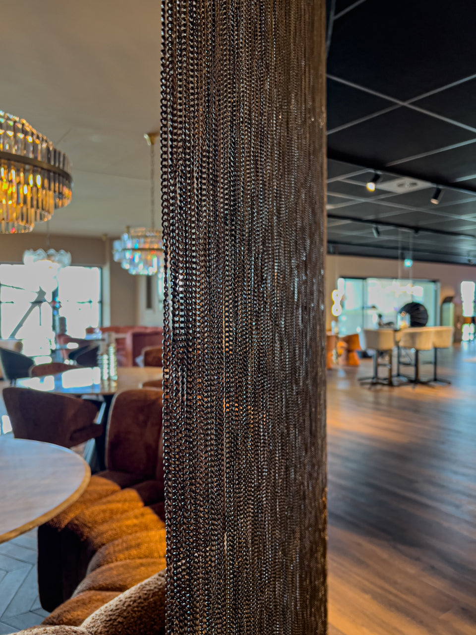 Richmond Interiors Deko-Objekt Curtain Vorhang aus Ketten Gold | H 353 cm