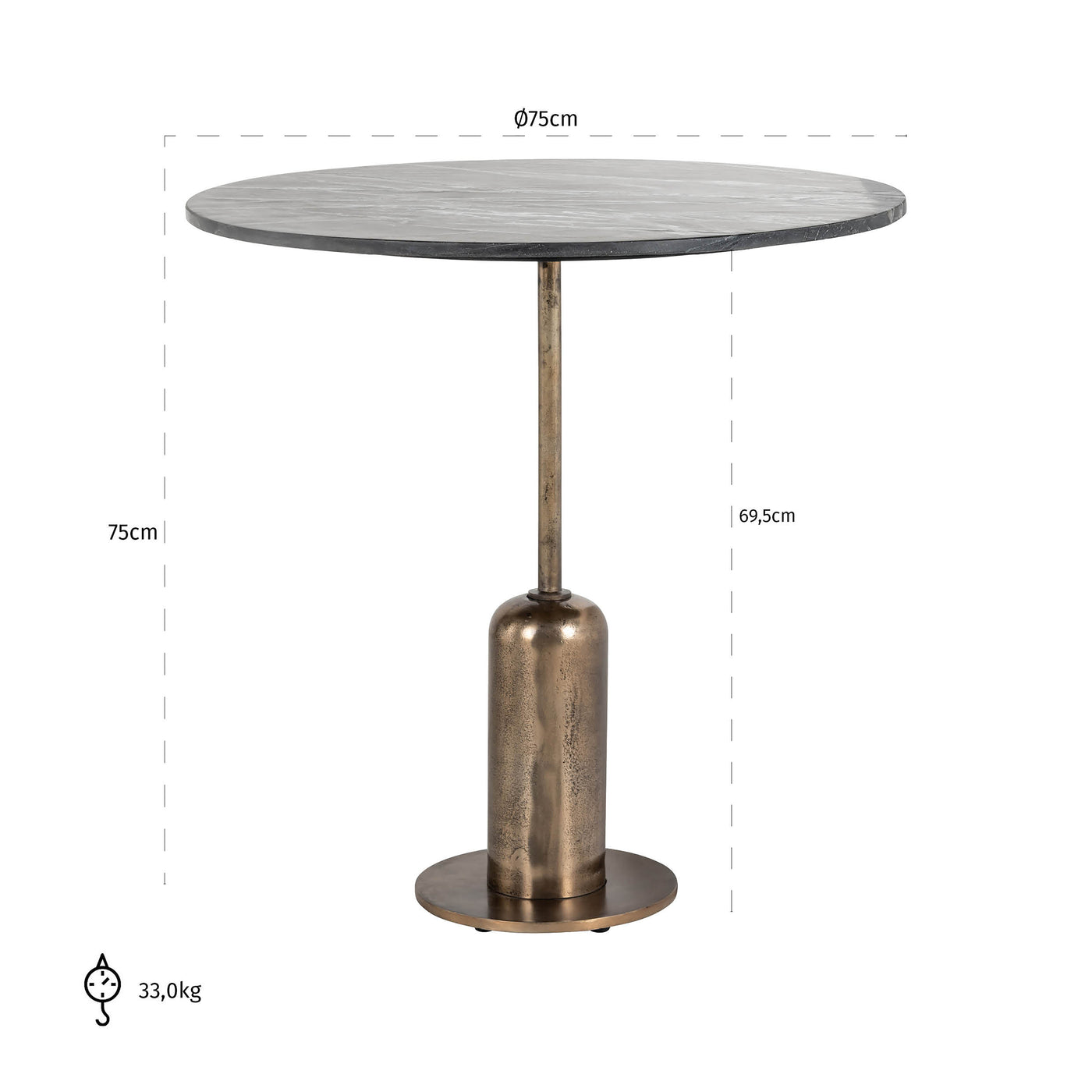 Richmond Interiors Marble Dining Table Bistro Table Logan | ø 75 cm