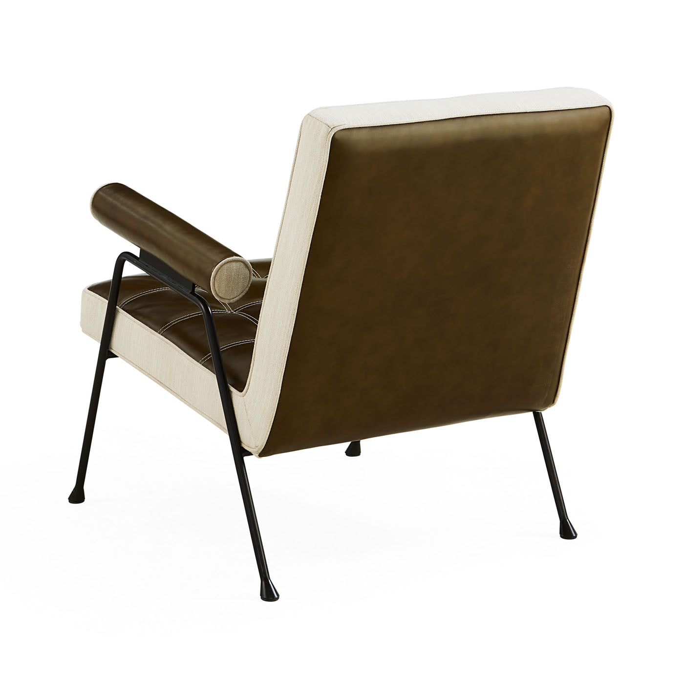 Jonathan Adler Leder Lounge-Sessel Belmondo | Olivgrün