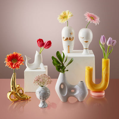 Jonathan Adler Double Tube Vase Como | Gelb & Rosa