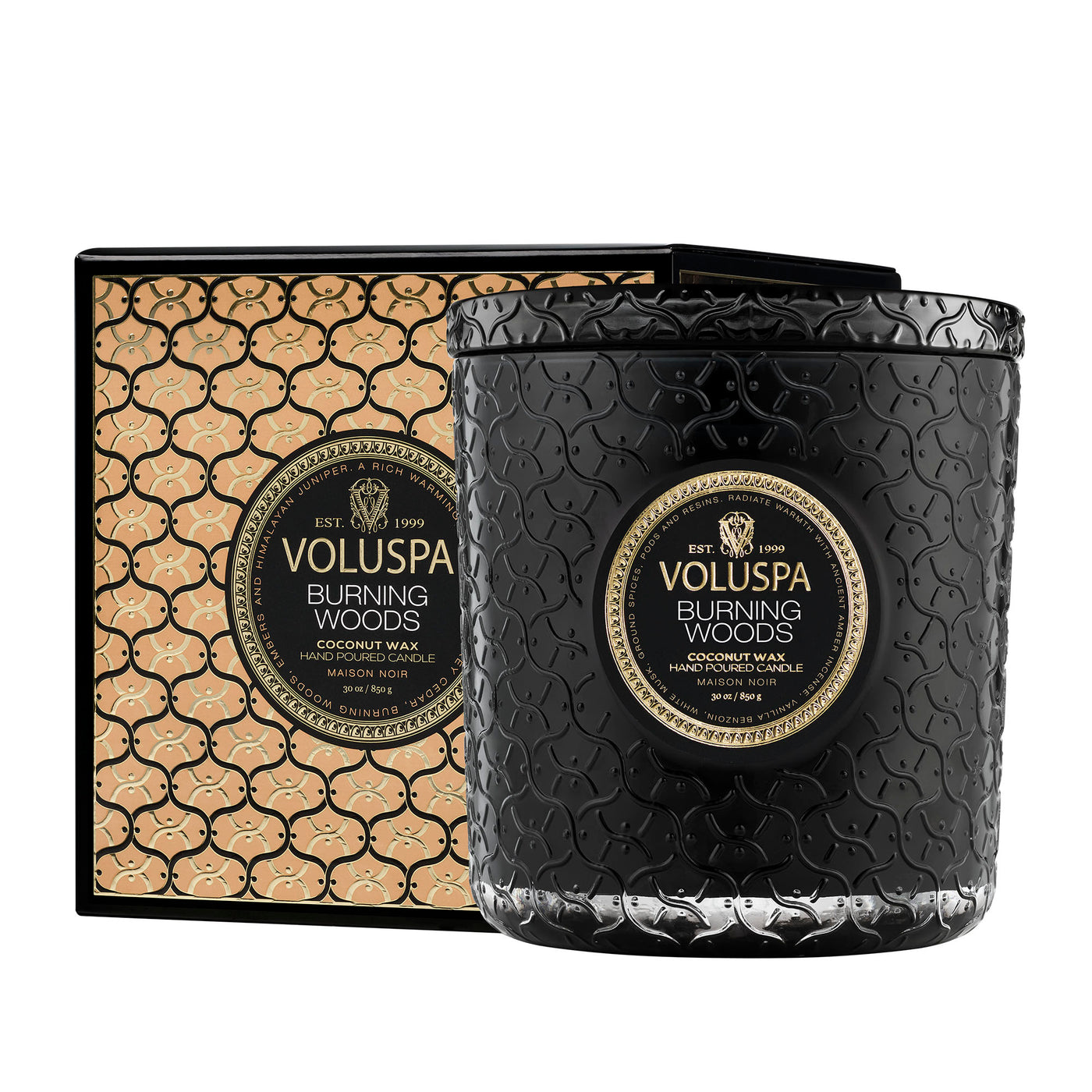 Voluspa 3-Docht Duftkerze Burning Woods | Luxe Candle 850 Gr.
