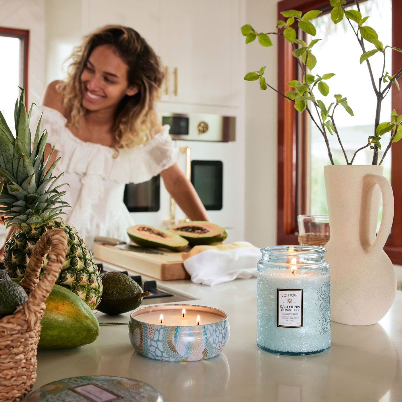 Voluspa 3-Docht Duftkerze California Summers | Dose mit Deckel