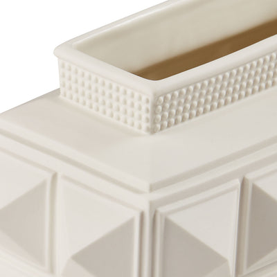 Jonathan Adler Porzellan Vase Charade Studded Low | Mattweiß