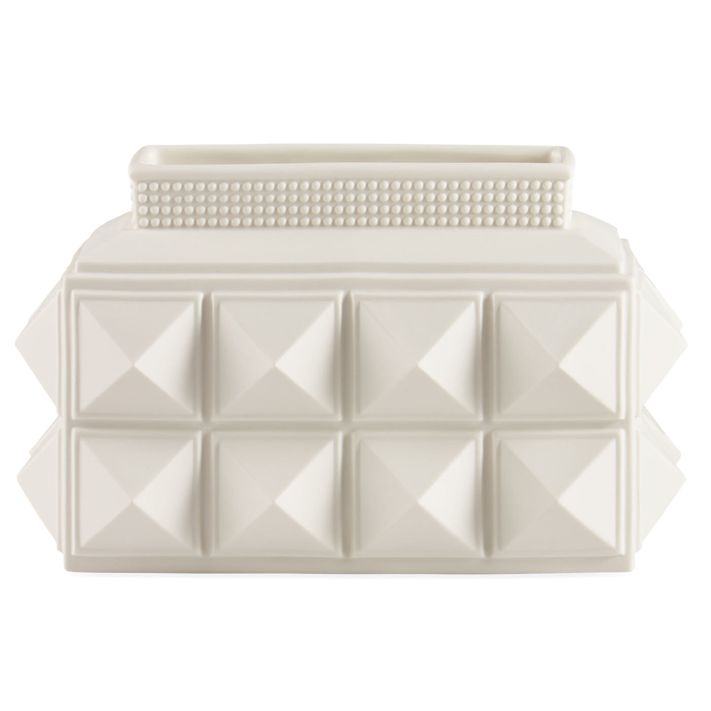 Jonathan Adler Porzellan Vase Charade Studded Low | Mattweiß