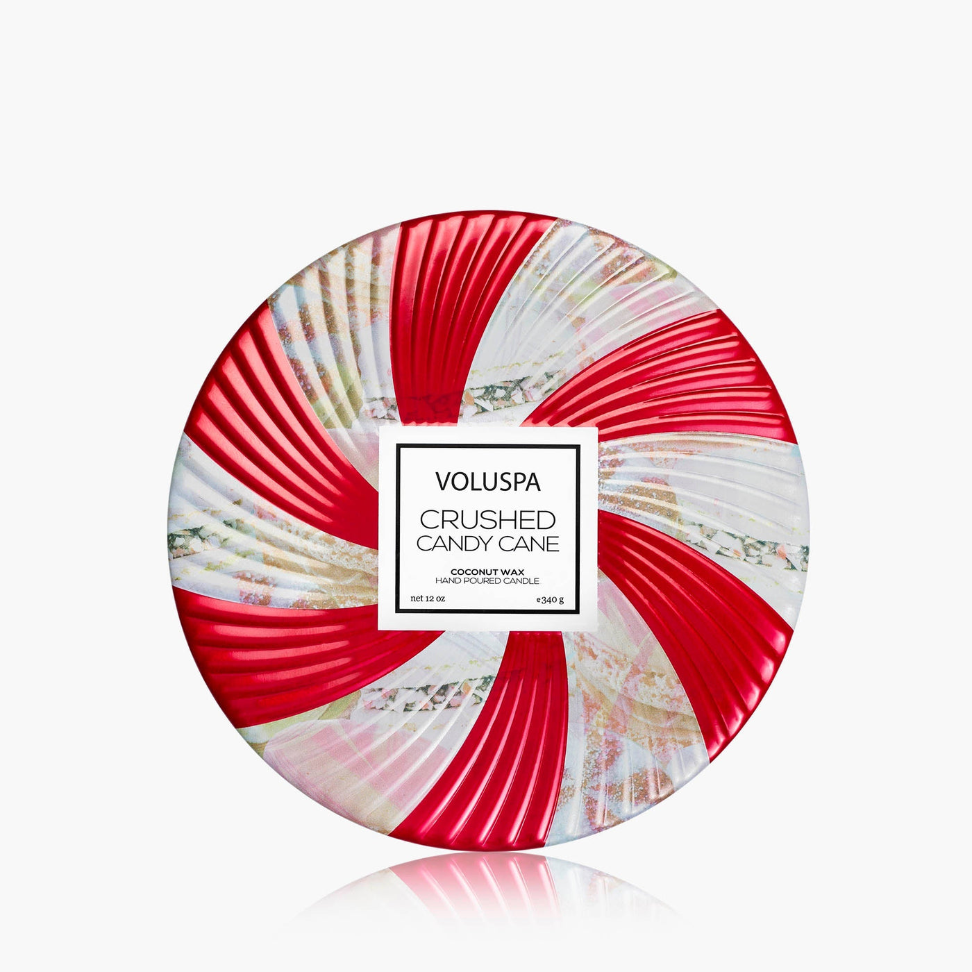 Voluspa 3-Docht Duftkerze Crushed Candy Cane | Dose mit Deckel