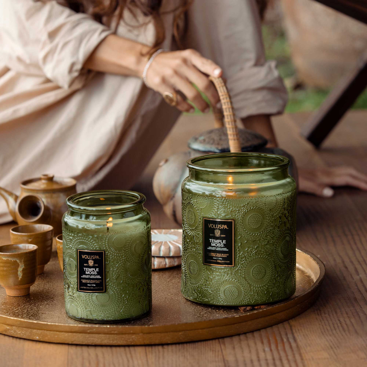 Voluspa Duftkerze Temple Moss | Large Jar