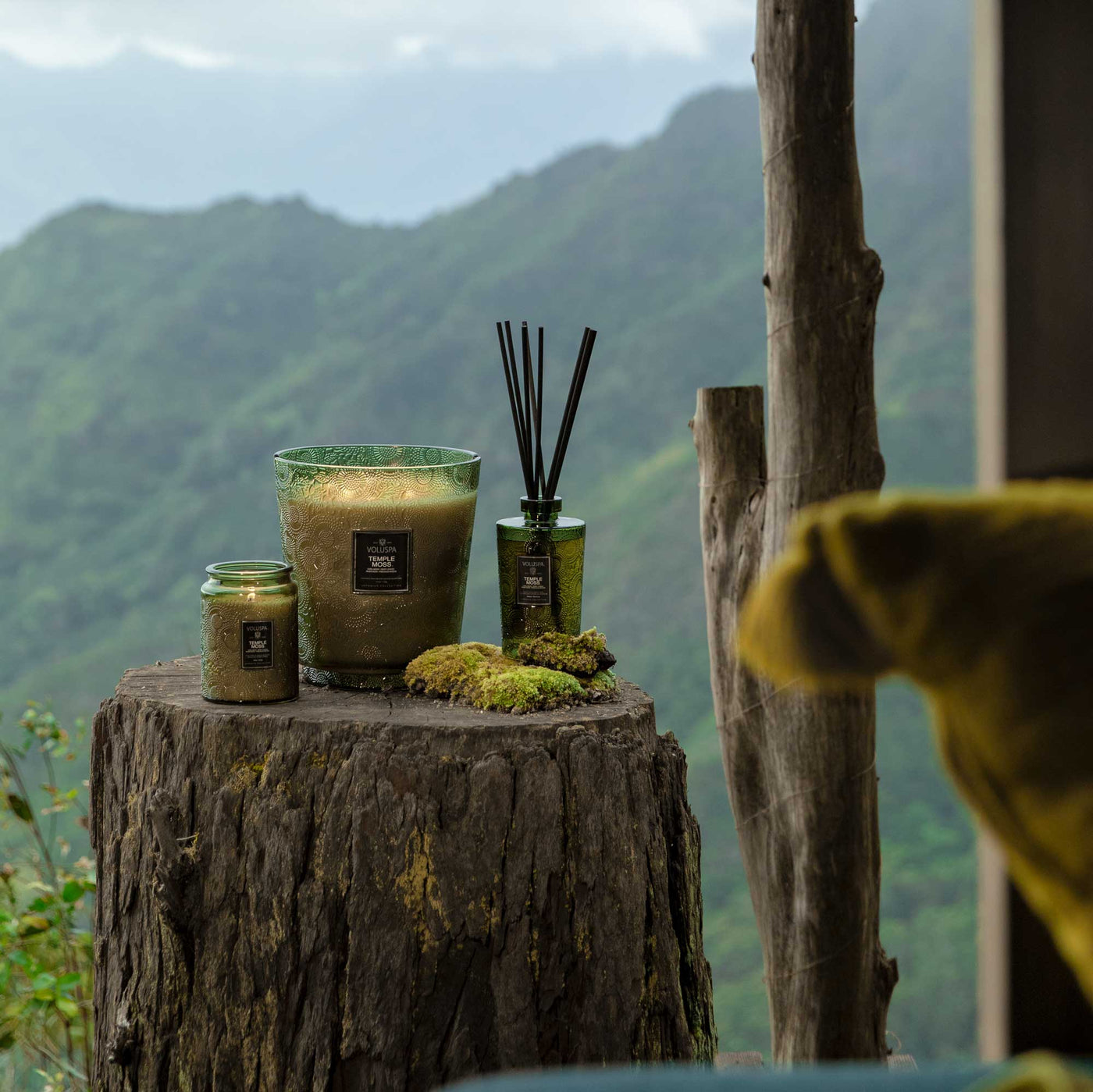 Voluspa Raumduft Temple Moss | Luxe Diffuser mit Duftstäbchen