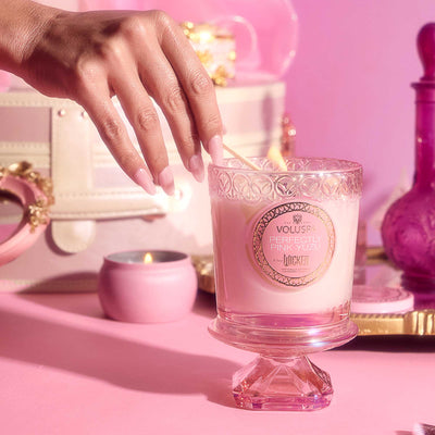 Voluspa Geschenkset Duftkerzen & Dochtschere Wicked Pink Goes Good With Green