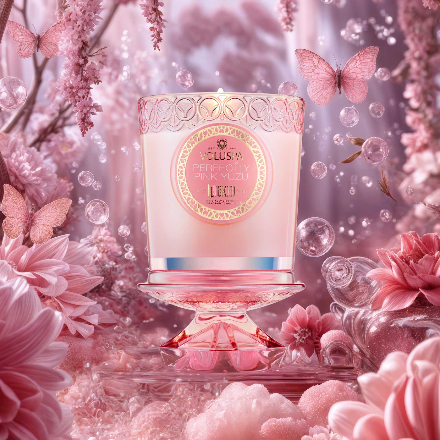 Voluspa Geschenkset Duftkerzen & Dochtschere Wicked Pink Goes Good With Green