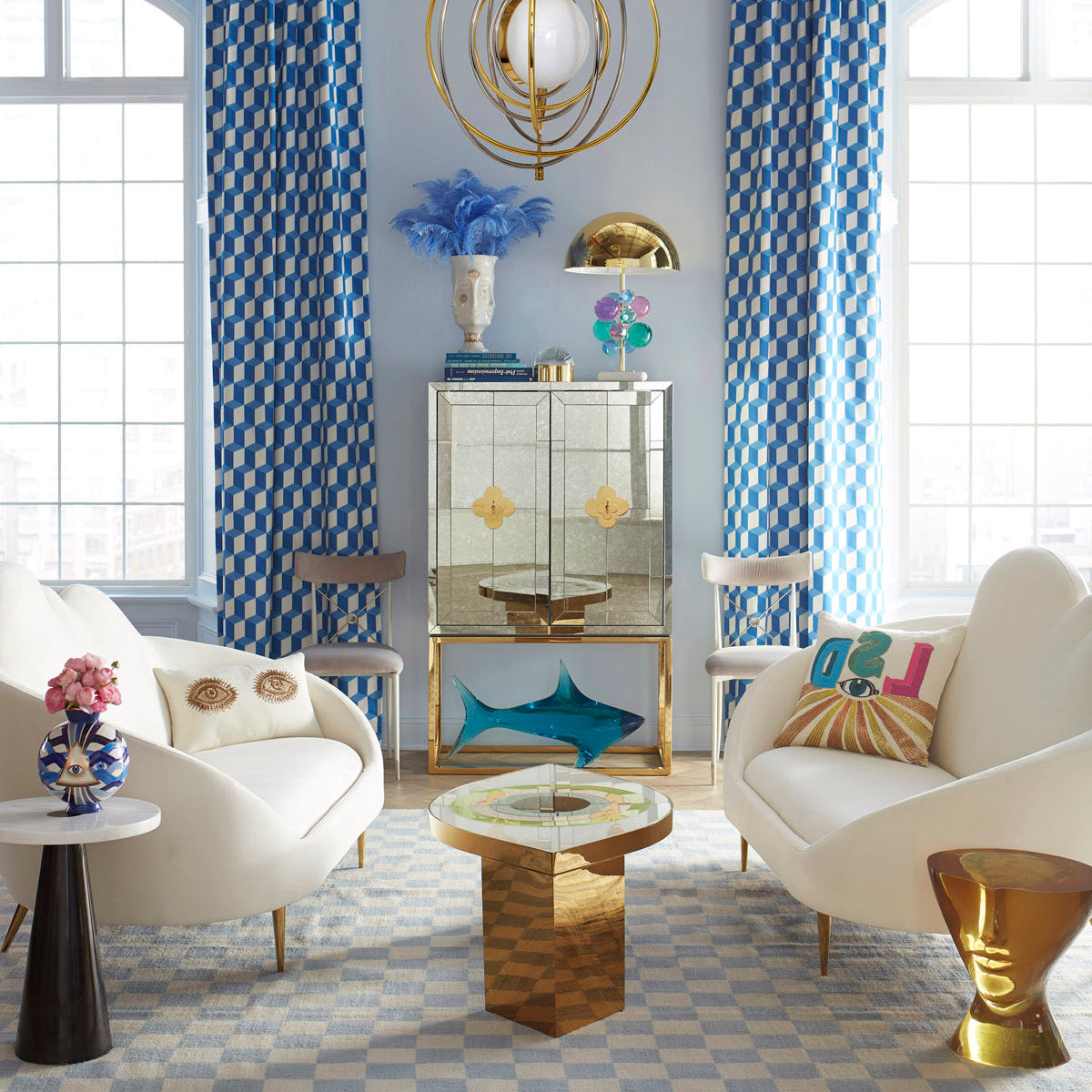 druggist eye vase philippe lounge chair - styled view