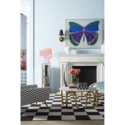 Jonathan Adler Teppich Checkerboard Large Scale Flatweave | Schwarz