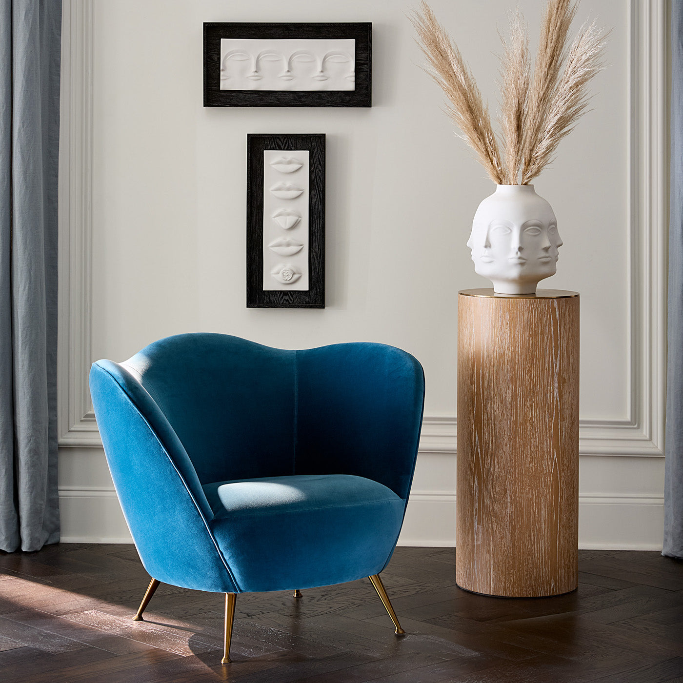 Jonathan Adler Sessel & Loungechair Ripple | Varese Petrol