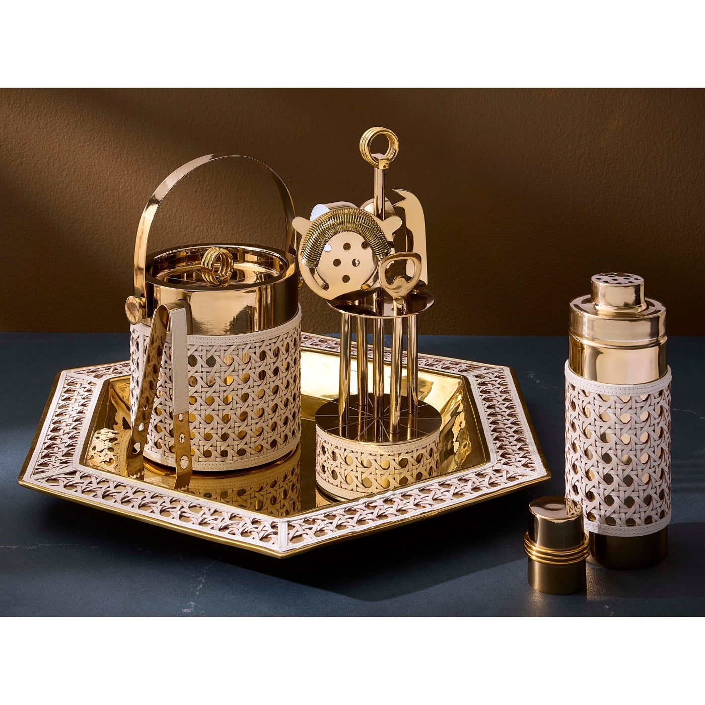 Jonathan Adler Servier- und Dekotablett Basketweave