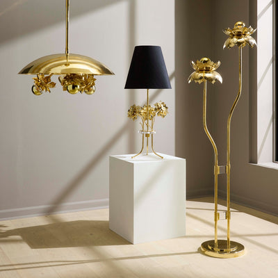 Jonathan Adler Stehlampe Brass Flower mit Blüten | Gold