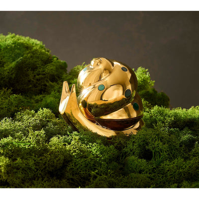 Jonathan Adler Aufbewahrungsdose Brass Snail Schnecke | Messing mit echtem Malachit