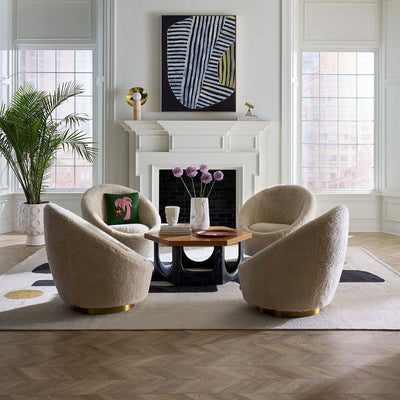 Jonathan Adler Drehsessel Ether | Shearling Ivory