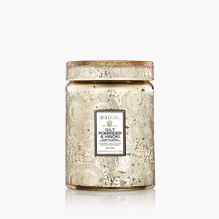 Voluspa Scented Candle Gilded Pomander & Hinoki Limited Holiday Edition | Large Jar