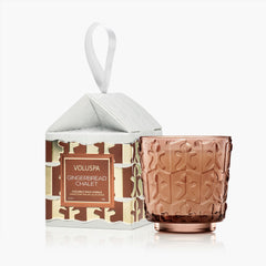 Voluspa Mini Scented Candle Gingerbread Chalet in Ornament Gift Box | Holiday Collection
