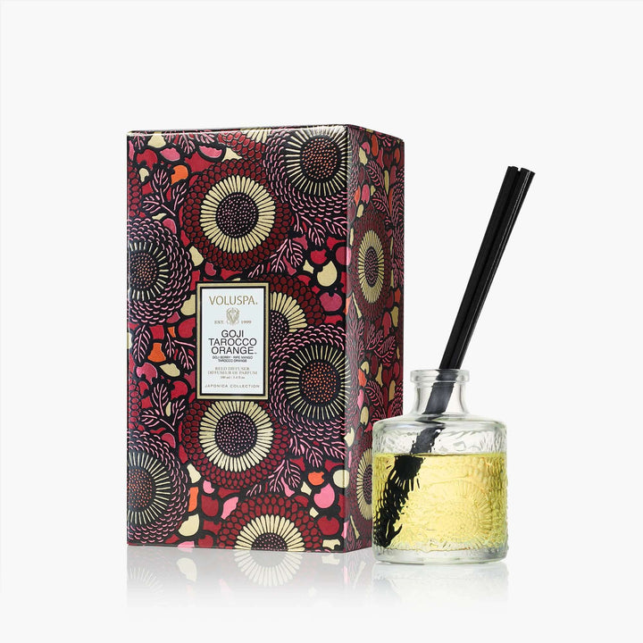 Voluspa Goji Tarocco Orange Room Fragrance | Diffuser with Scented Sticks
