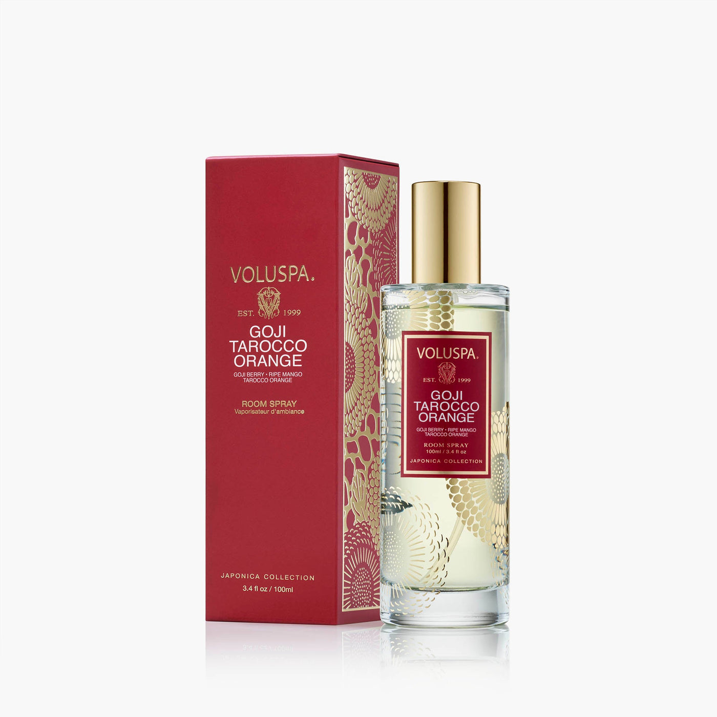 Voluspa Raumspray Goji Tarocco Orange im edlen Glasflakon