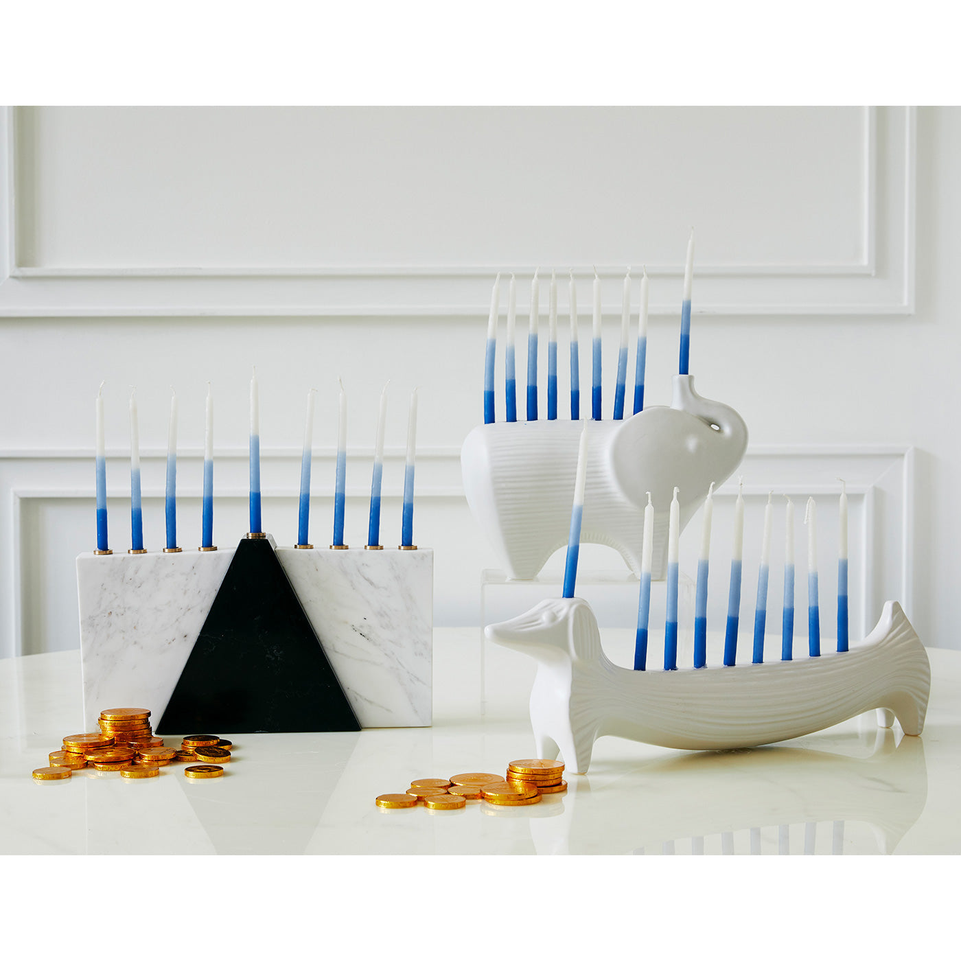 Jonathan Adler Menorah Kerzenständer Elephant aus Keramik