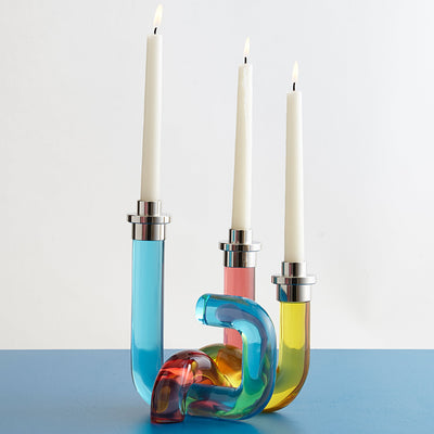 Jonathan Adler Kerzenständer Pompidou | Rot, Blau & Gelb