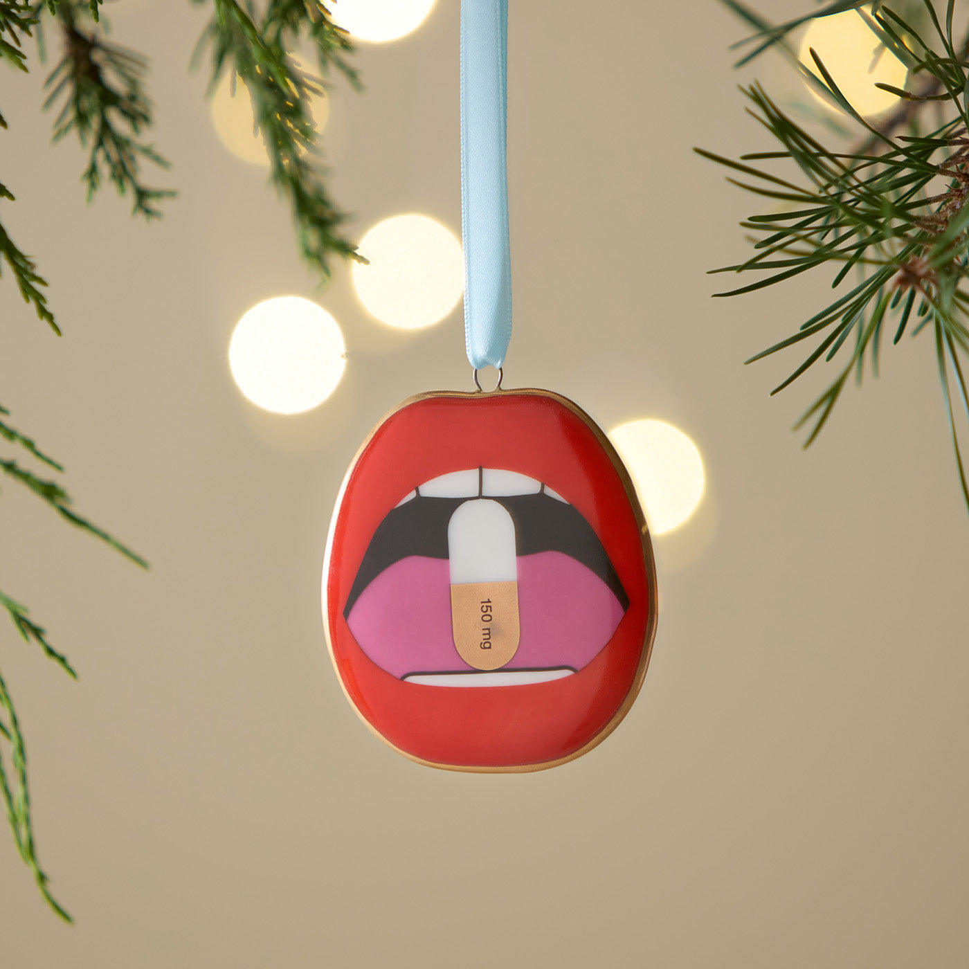 Jonathan Adler Weihnachtsbaumanhänger Ornament Lips Full Dose
