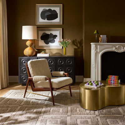 Jonathan Adler Lounge Sessel Big Sur | Shearling Taupe