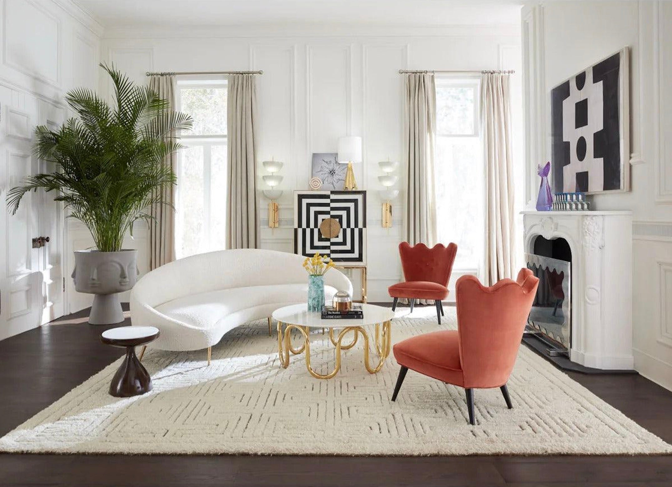 Jonathan Adler Wohnzimmer Sofa Ether, Barschrank Op Art