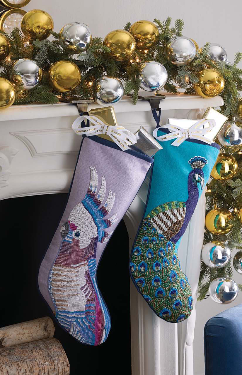 Jonathan Adler Weihnachtsstrumpf Peacock Stocking