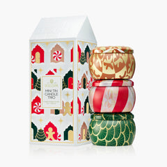 Voluspa Holiday Village Geschenkset mit 3 Mini-Duftkerzen in der Dose | Holiday Collection
