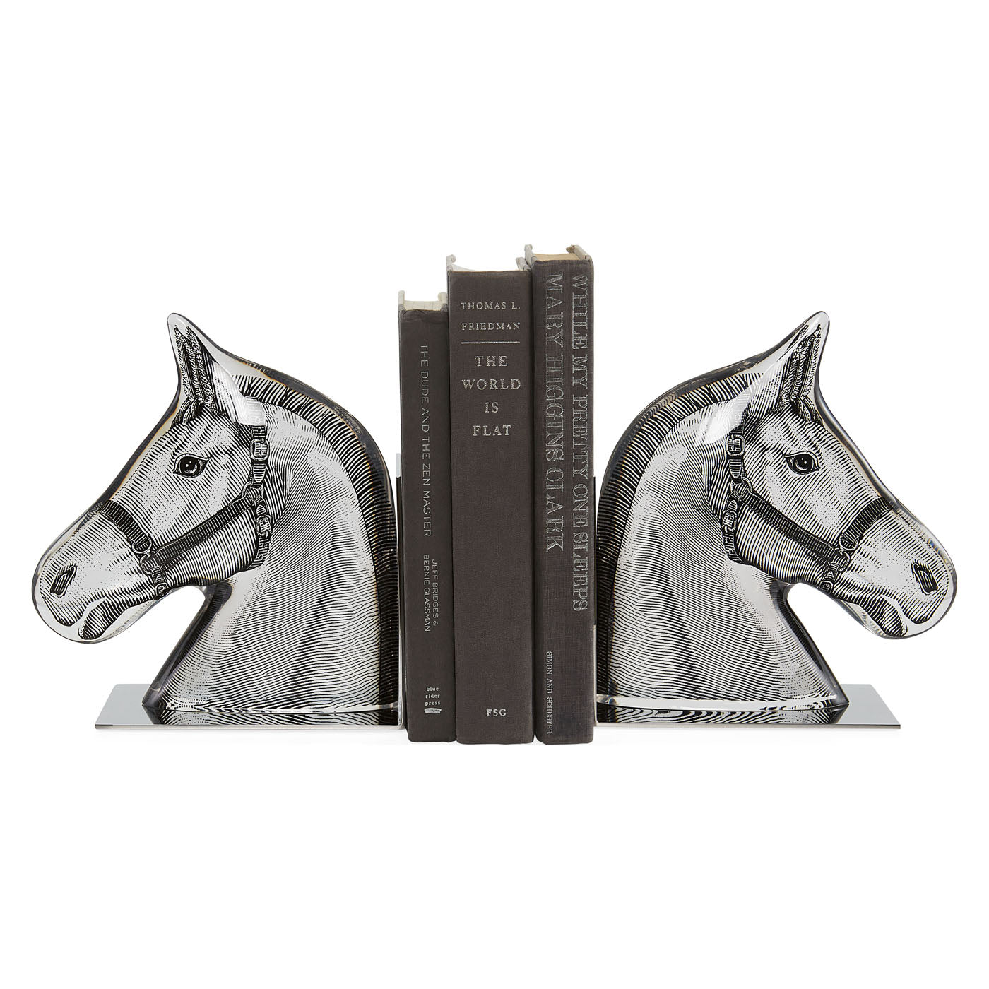 Jonathan Adler Acryl Buchstützen Horse Pferdekopf | 2-teilig