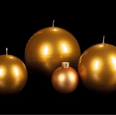 Glänzende Kugelkerze Metallic Gold |  Ø 12 cm