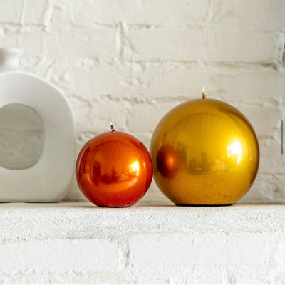Glänzende Kugelkerze Metallic Gold |  Ø 12 cm