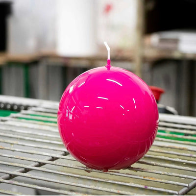 Glänzende Kugelkerze Pink |  Ø 12 cm
