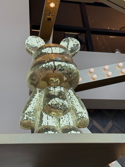 Richmond Interiors Dekoobjekt Skulptur Bär Averyl verspiegelt Gold | H 101 cm