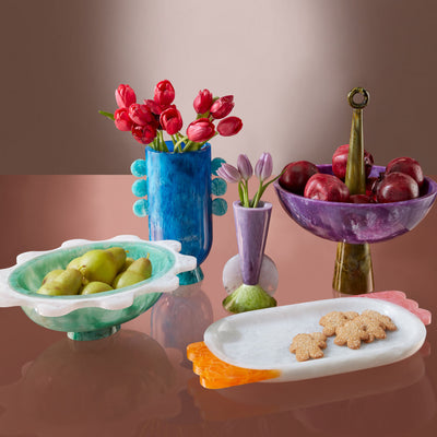 Jonathan Adler Vase Como Disc Urn | Blau & Türkis