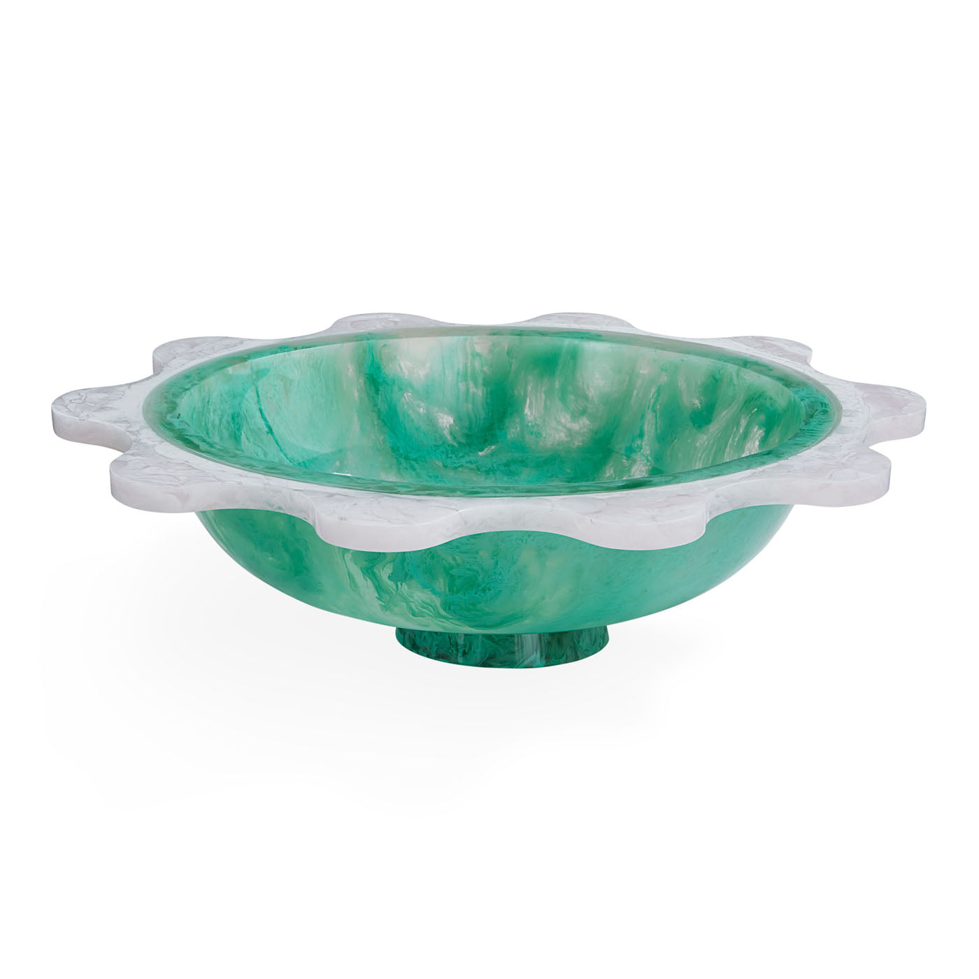 Jonathan Adler Dekoschale Como Ripple Bowl | Grün & Weiß