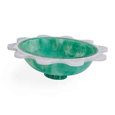 Jonathan Adler Dekoschale Como Ripple Bowl | Grün & Weiß