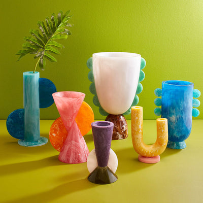 Jonathan Adler Vase Como Scalloped Urn | Weiß & Grün