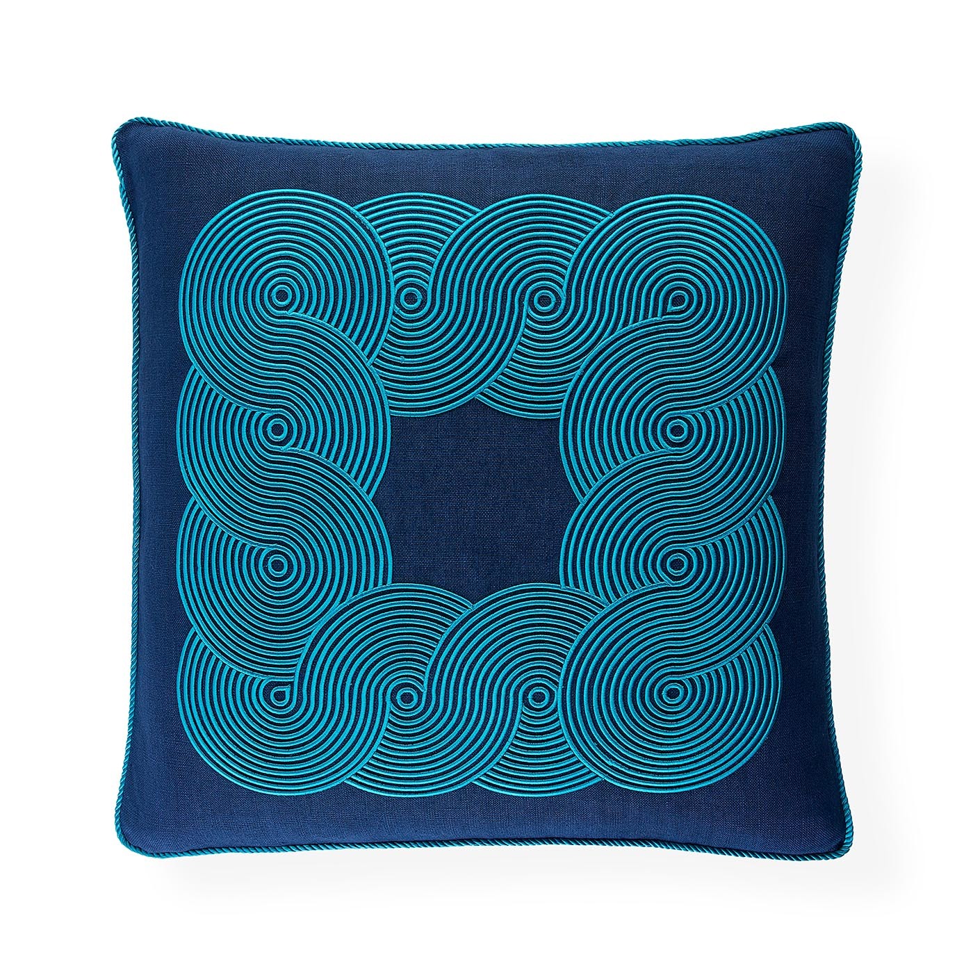 Jonathan Adler Kissen Pompidou Blue Border | 55x55 cm