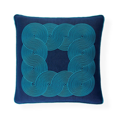 Jonathan Adler Kissen Pompidou Blue Border | 55x55 cm
