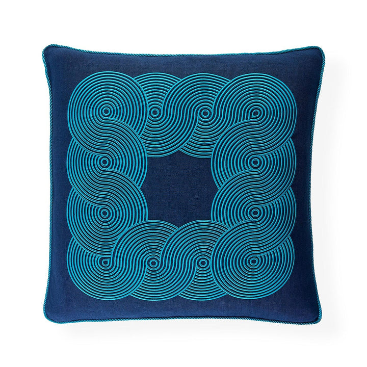 Jonathan Adler Kissen Pompidou Blue Border | 55x55 cm