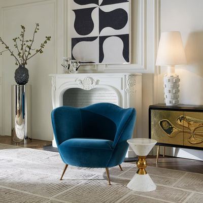 Jonathan Adler Sessel & Loungechair Ripple | Varese Petrol