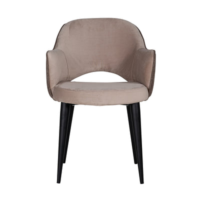 Richmond Interiors Giovanna Velvet Arm Chair | Khaki &amp; Stone